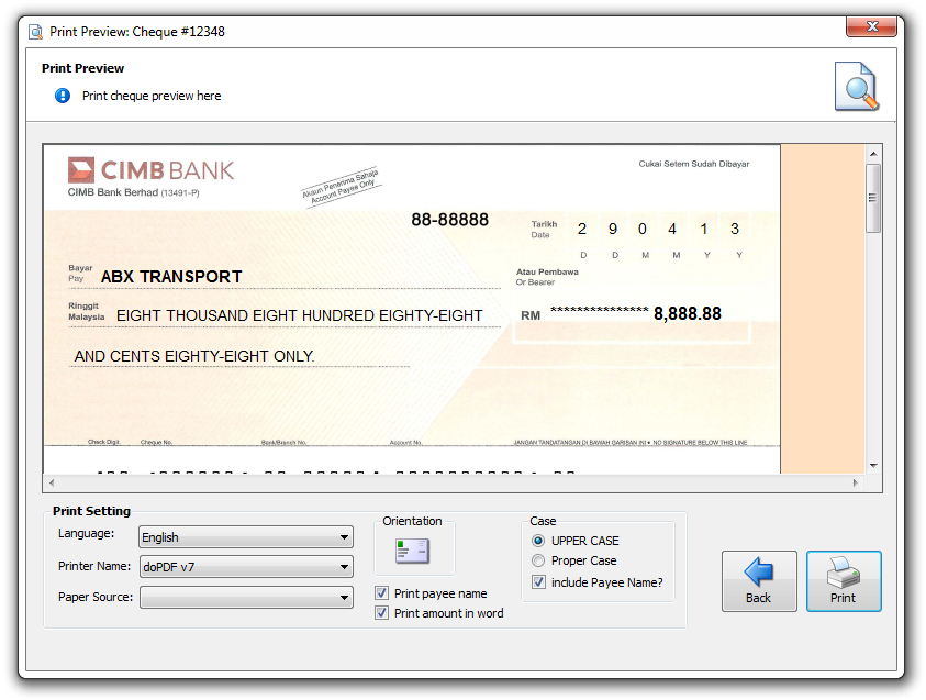 Cheque Writing Software And Solutions ISquare EzyCheque Lite Edition 